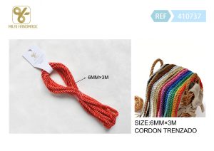 CORDON TRENZADO PARA MANUALIDADES 6 MM X 3 M