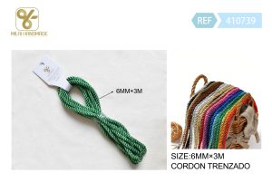 CORDON TRENZADO PARA MANUALIDADES 6 MM X 3 M