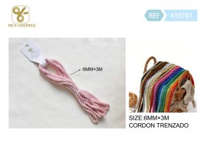 CORDON TRENZADO PARA MANUALIDADES 6 MM X 3 M