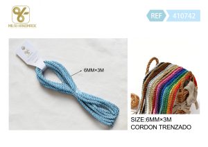 CORDON TRENZADO PARA MANUALIDADES 6 MM X 3 M