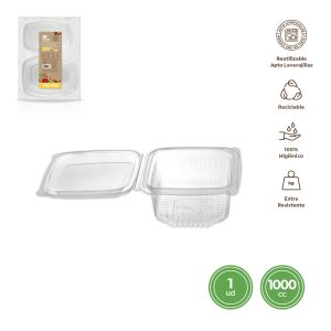ENVASES RECTANGULARES 1000 CC 1 UNIDAD