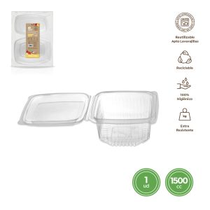 ENVASES RECTANGULARES 1500 CC 1 UNIDAD