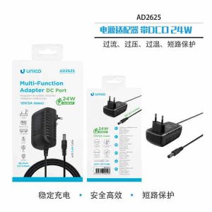 Adaptador de corriente con puerto CC de 24 W.