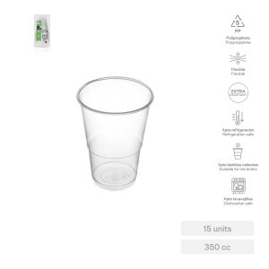 VASOS IRROMPIBLES 350 CC 15 UNIDADES