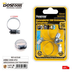 ABRAZADERAS CON TIRAFONDOS 32 MM 4 PIEZAS