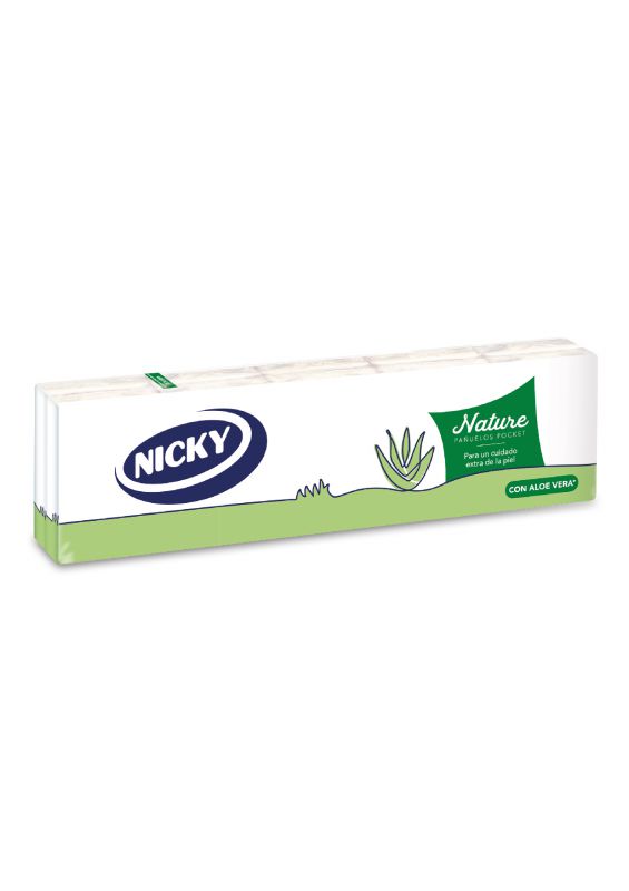 PAÑUELOS NICKY NATURE ALOE VERA POCKET FSC 10 PAQ. 4CAPAS