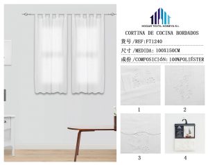 CORTINA DE COCINA BORDADOS