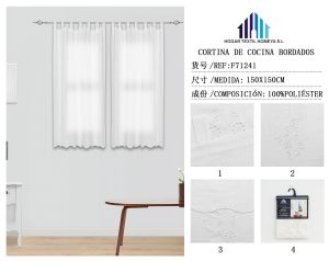 CORTINA DE COCINA BORDADOS