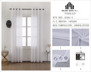 CORTINA DE COCINA BORDADOS 100% POLIESTER 140 X 260 CM