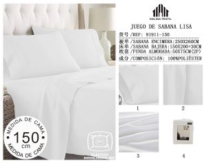JUEGO DE SABANA LISA MEDIDA DE CAMA 150 CM