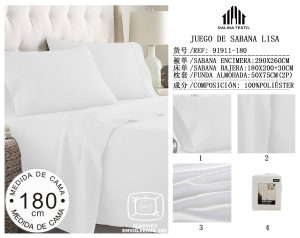 JUEGO DE SABANA LISA MEDIDA DE CAMA 180 CM