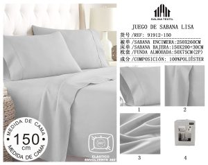 JUEGO DE SABANA LISA MEDIDA DE CAMA 150 CM