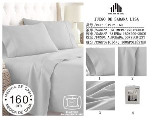 JUEGO DE SABANA LISA MEDIDA DE CAMA 160 CM