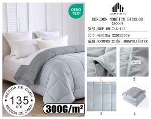 EDREDÓN NÓRDICO DOBLE COLOR MEDIDA DE CAMA 135 CM
