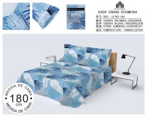 JUEGO SABANA ESTAMPADA 180 CM 100% POLIESTER