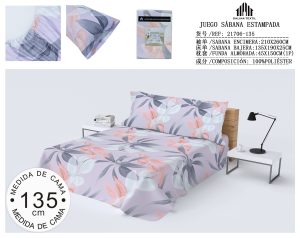 JUEGO SABANA ESTAMPADA 150 CM 100% POLIESTER