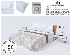 JUEGO SABANA ESTAMPADA 150 CM 101% POLIESTER
