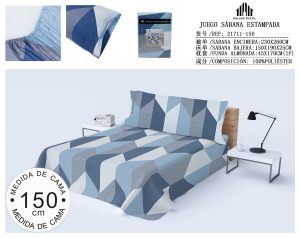 JUEGO SABANA ESTAMPADA 150 CM 102% POLIESTER
