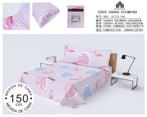 JUEGO SABANA ESTAMPADA 150 CM 102% POLIESTER