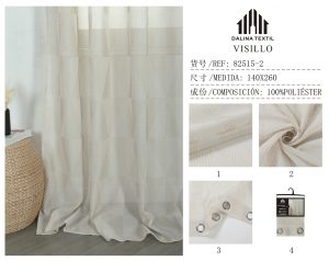 CORTINA DE COCINA BORDADOS 100% POLIESTER 140 X 260 CM