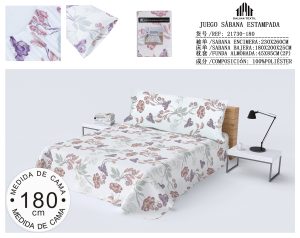 JUEGO SABANA ESTAMPADA 180 CM 102% POLIESTER
