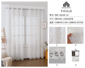 CORTINA DE COCINA BORDADOS 100% POLIESTER 140 X 260 CM