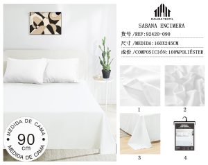 SABANA ENCIMERA MEDIDA DE CAMA 90 CM