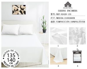 SABANA ENCIMERA MEDIDA DE CAMA 135 / 140 CM