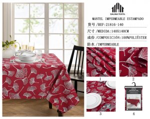 MANTEL IMPERMEABLE ESTAMPADO 140 X 140 CM