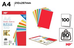 PAPEL A4 100 HOJAS 80 g COLORES SURTIDOS