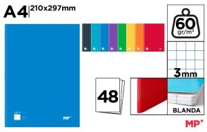 CUADERNO GRAPADO A4 3X3 48H 60G