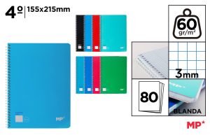 CUADERNO CUADRICULA 3 X 3 TAPA NORMAL 15,5 X 21,5 CM