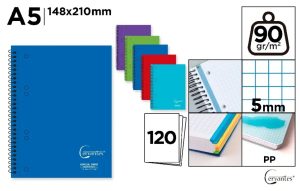CUADERNO ESP T PP A5 5X5 120H 90G