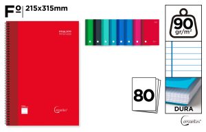 CUADERNO ESPIRAL Fº 80 HOJAS 90 g/m² HOR