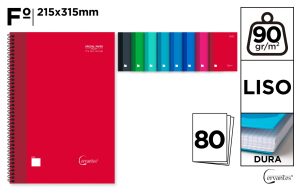 CUADERNO ESPIRAL Fº 80 HOJAS 90 g/m² LIS