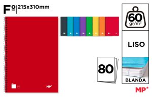 CUADERNO ESP TAPA BLANDA Fº LISO 80H 60G