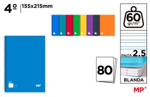CUADERNO ESP TAPA BLANDA 4º P2.5 80H 60G