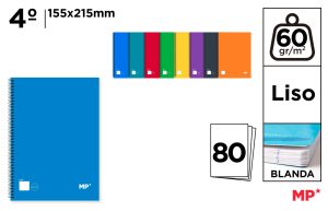 CUADERNO ESP TAPA BLANDA 4º LISO 80H 60G