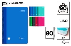 CUADERNO ESPIRAL Fº 80 HOJAS 90 g/m² LIS