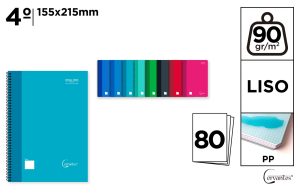 CUADERNO ESP T. PP 4º LISO 80H 90G