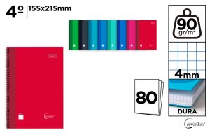 CUADERNO ESP T. FORRADA 4º 4X4 80H 90G