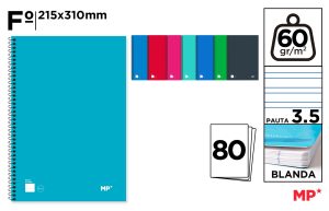 CUADERNO ESP TAPA BLANDA Fº PAUTA 3,5 80H 60G
