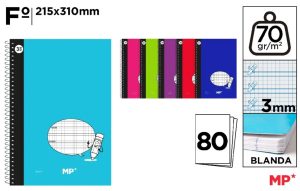 CUADERNO ESP T BLAND Fº GUIA 3MM 80H 70G