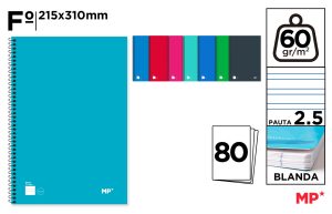 CUADERNO ESP TAPA BLANDA Fº P2.5 80H 60G