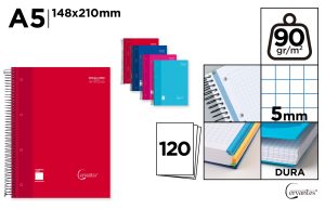 CUADERNO ESP T FORRADO A5 5X5 120H 90G