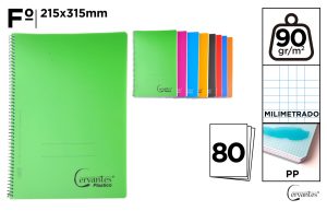 CUADERNO Fº MILIMETRADO 80 HOJAS PP