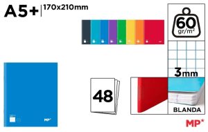 CUADERNO GRAPADO A5+ 3X3 48H 60G