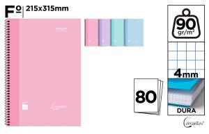 CUADERNO ESPIRAL Fº 80 HOJAS 90 g/m² PAS