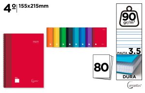 CUADERNO ESP T EXTRA 15,5 X 21,5 CM 80H 90G