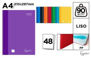 CUADERNO GRAPADO A4 48 HOJAS 90 g/m² PP